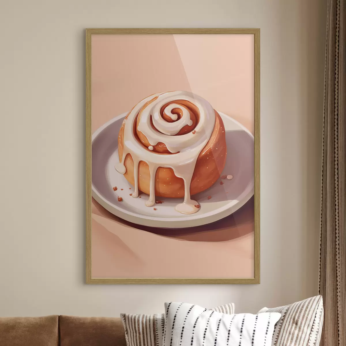 Poster Zimtschnecke mit Sahne-Glasur f46624