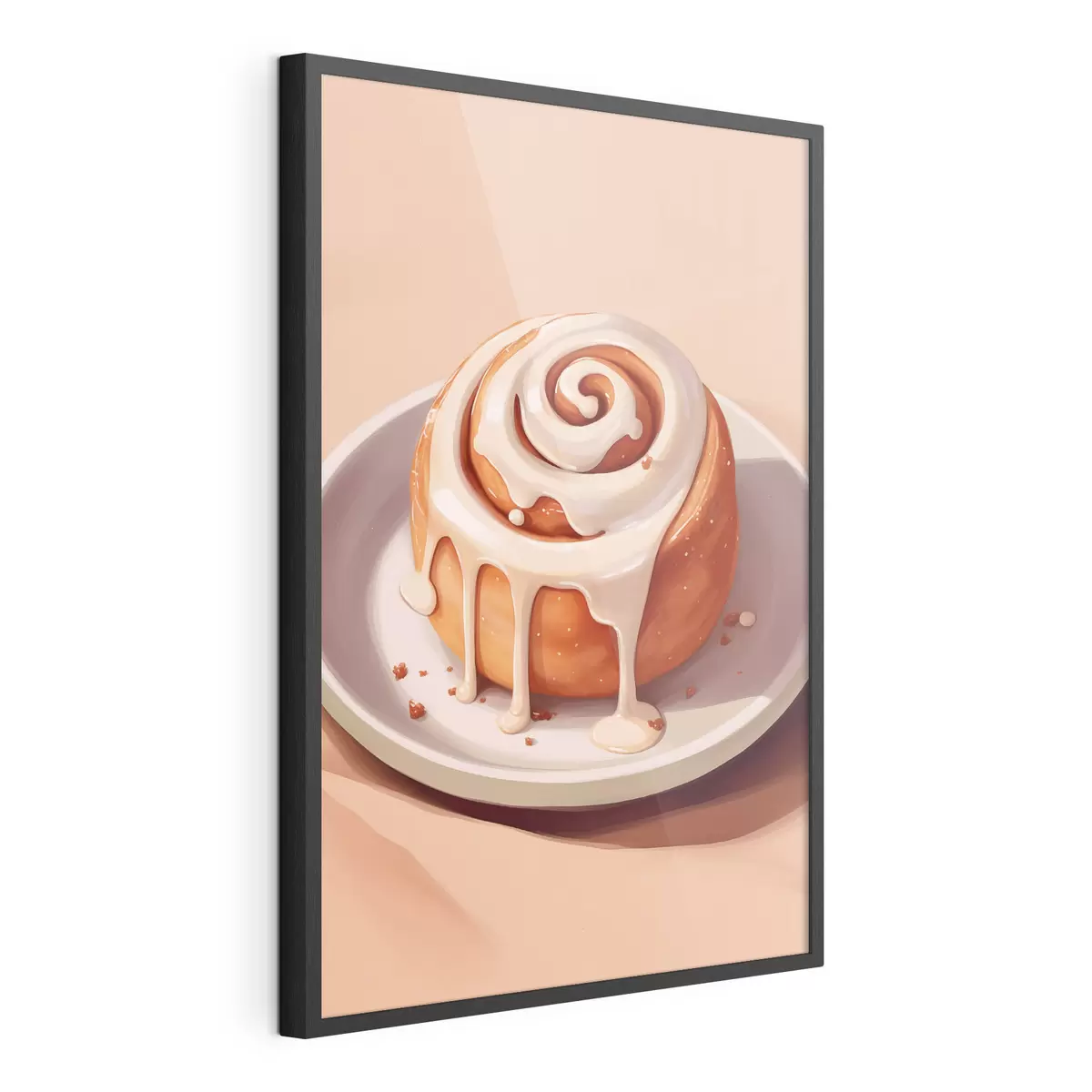 Poster Zimtschnecke mit Sahne-Glasur f46624