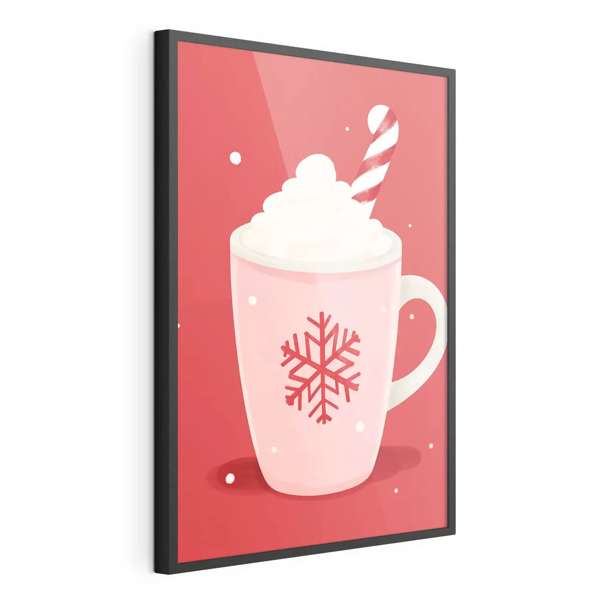 Poster Weihnachts-Kakao mit Sahne und Zuckerstange f46625