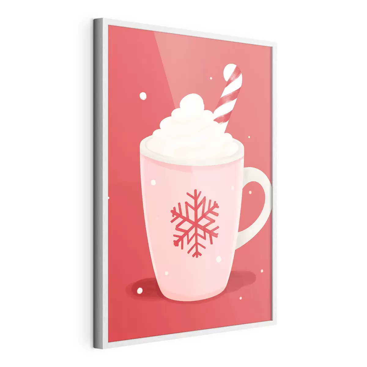 Poster Weihnachts-Kakao mit Sahne und Zuckerstange f46625