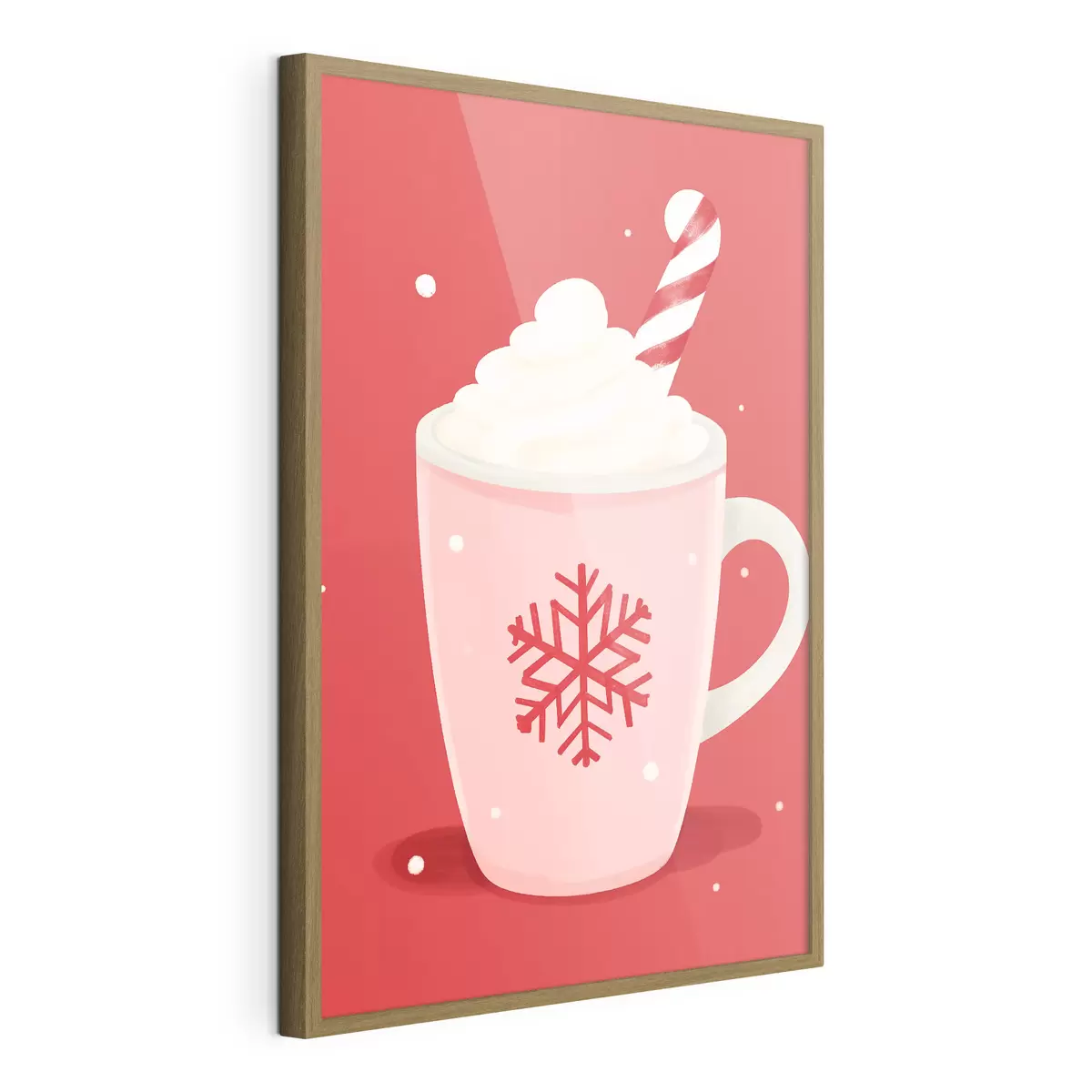 Poster Weihnachts-Kakao mit Sahne und Zuckerstange f46625