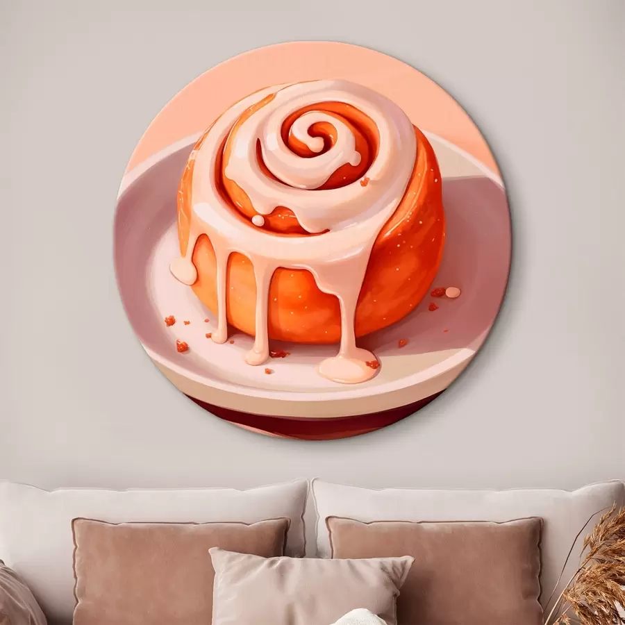 Fototapete Zimtschnecke mit Sahne-Glasur r46624