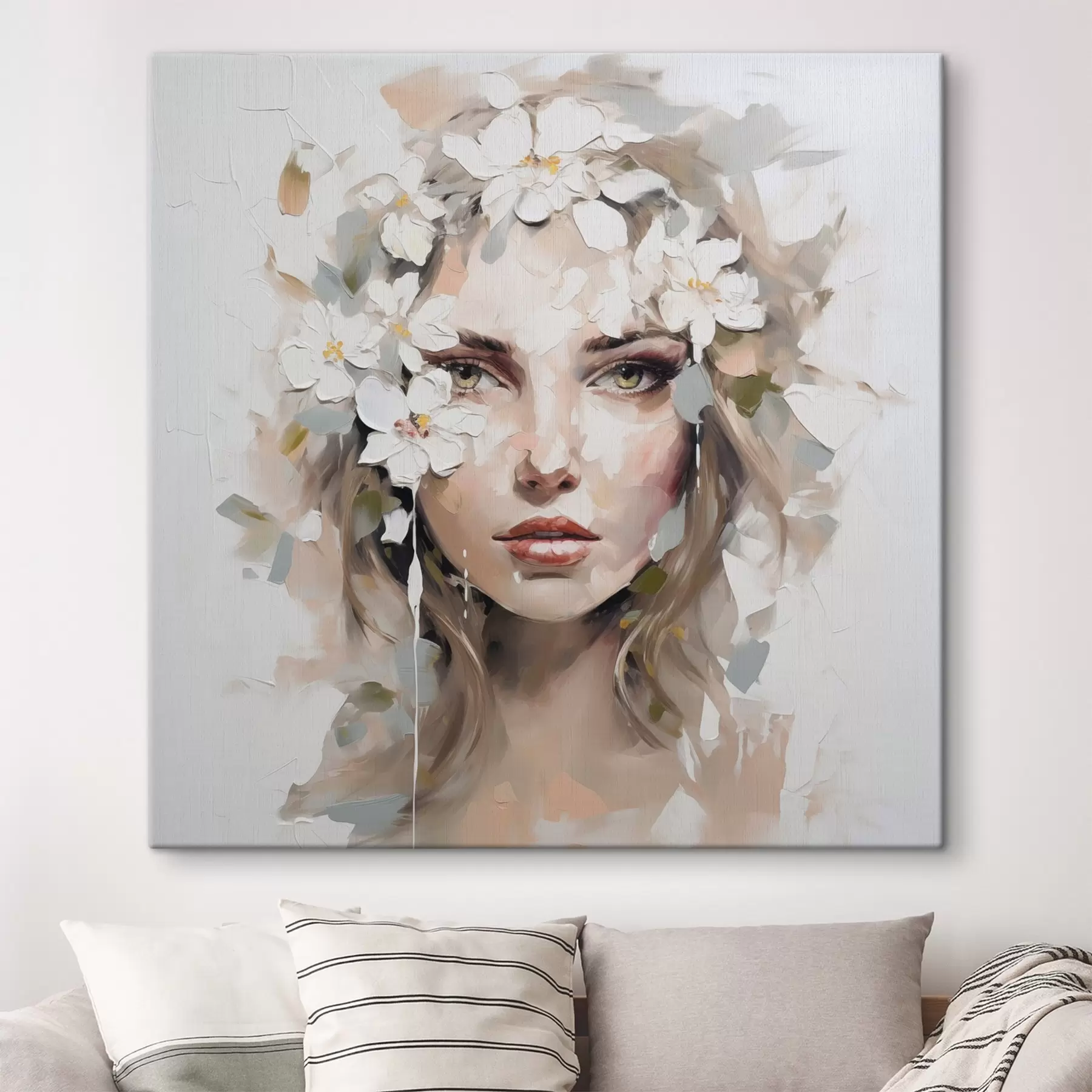 Fototapete Abstraktes Porträt Nachahmung der Malerei s46749