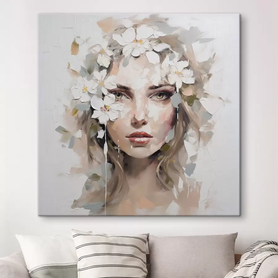 Fototapete Abstraktes Porträt Nachahmung der Malerei s46749