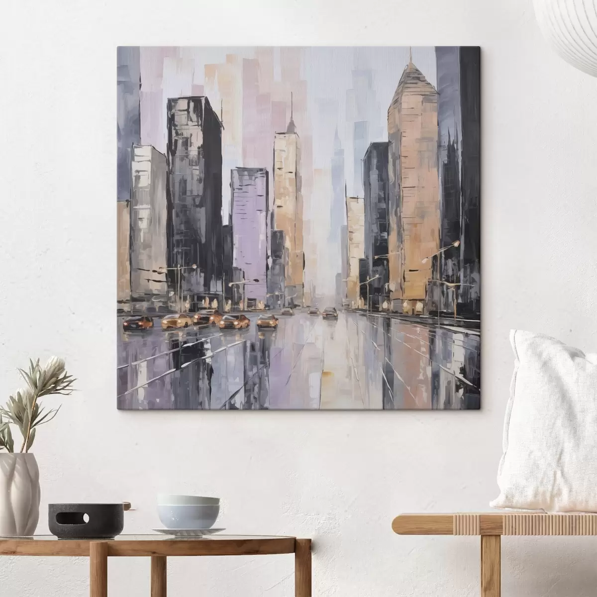 Fototapete Abstrakte Stadtlandschaft im Stil der Malerei s46753