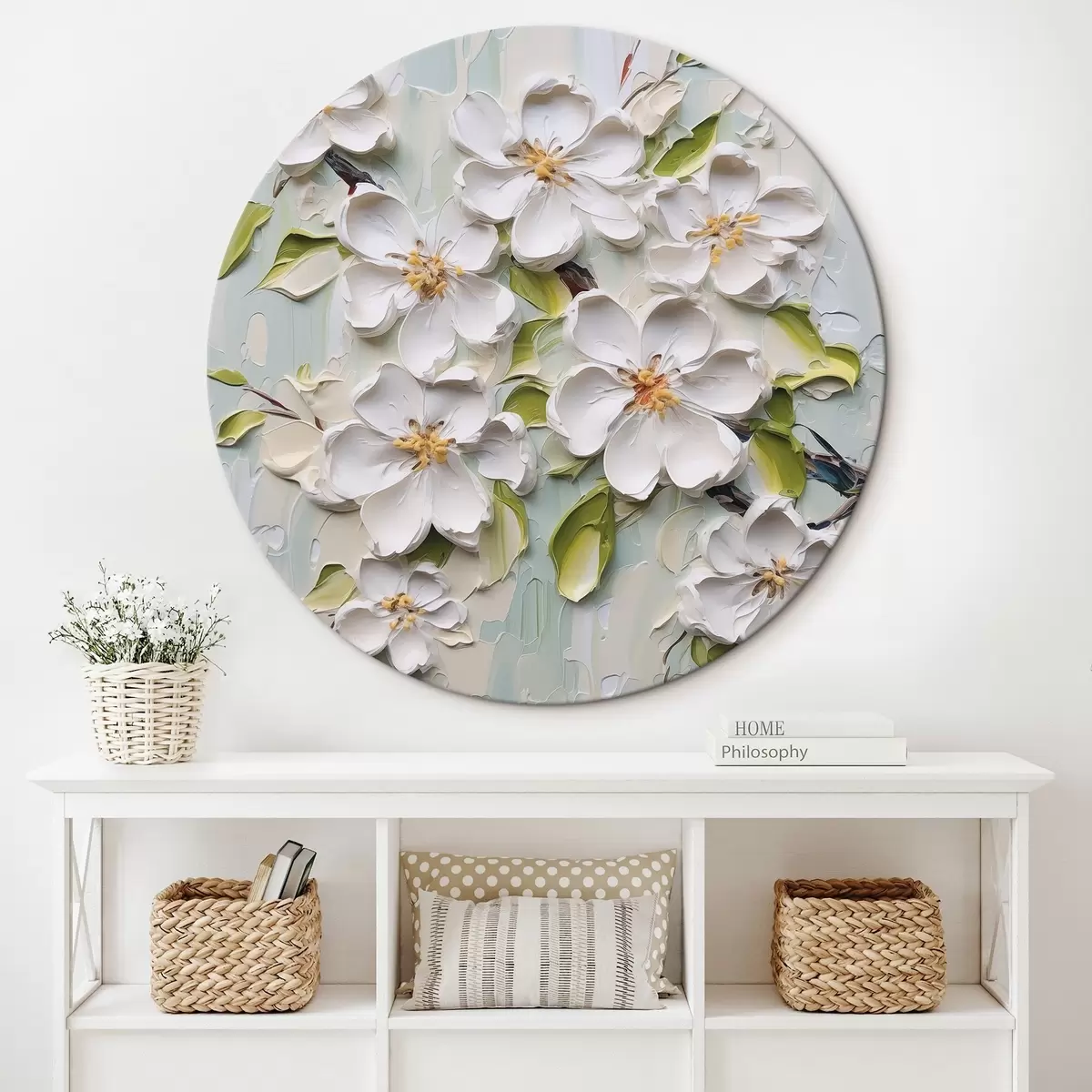 Runde Wandbilder Blumen Nachahmung Malerei r46754