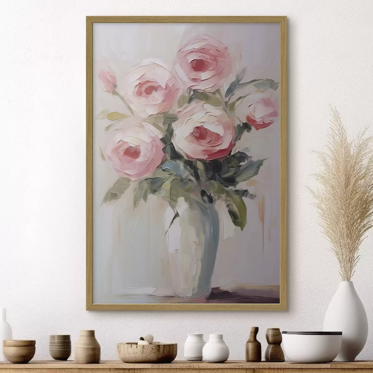 Poster Rosen in einer Vase, Imitationsgemälde f46742