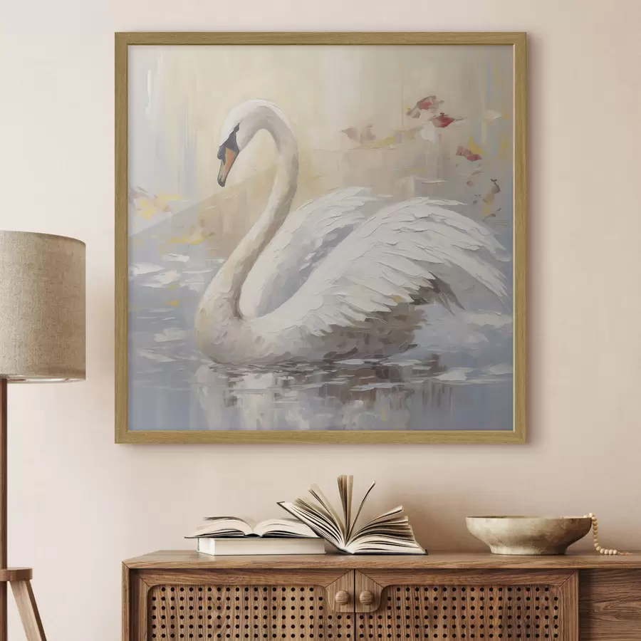 Fototapete Schwan Imitation Malerei f46748