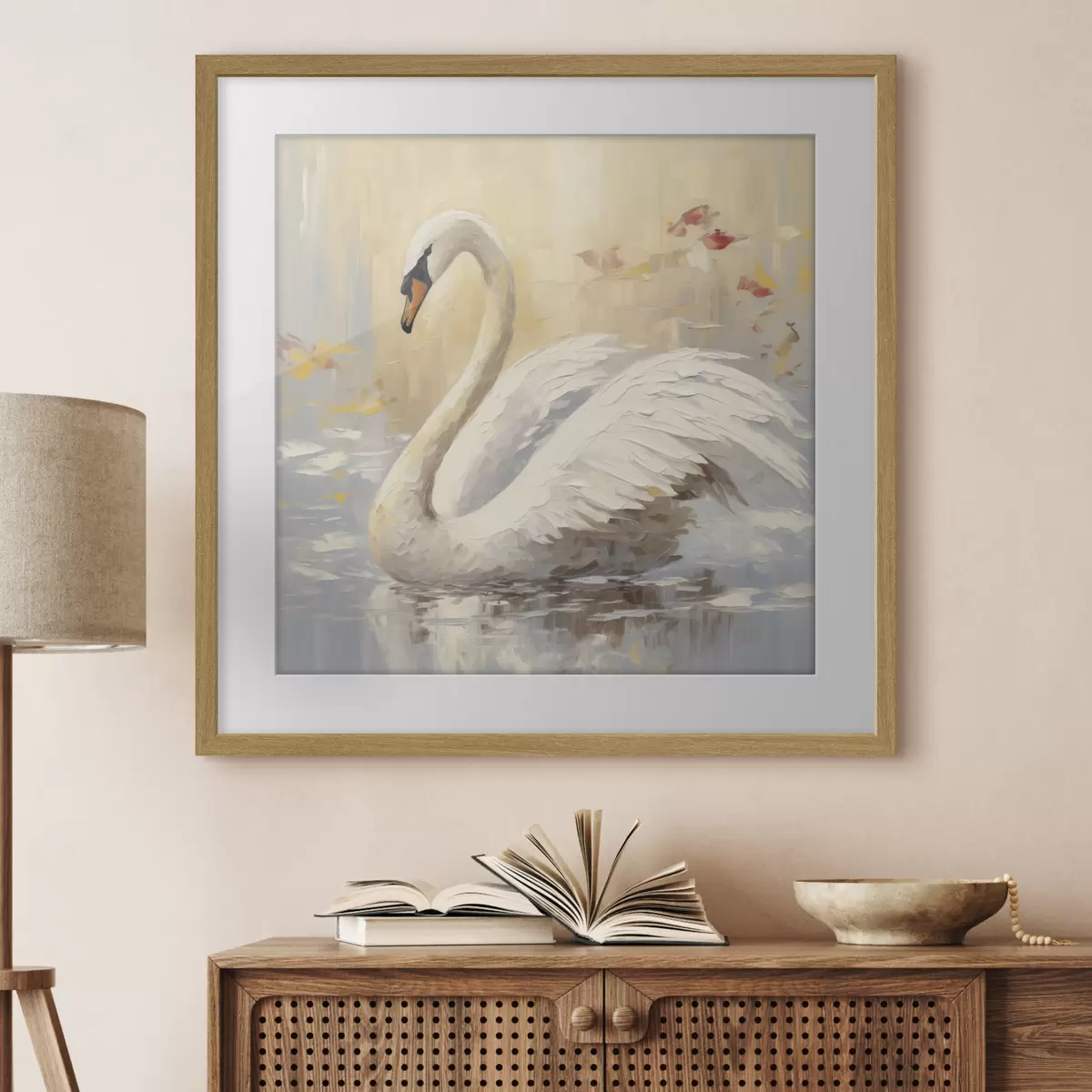 Poster Schwan Imitation Malerei f46748