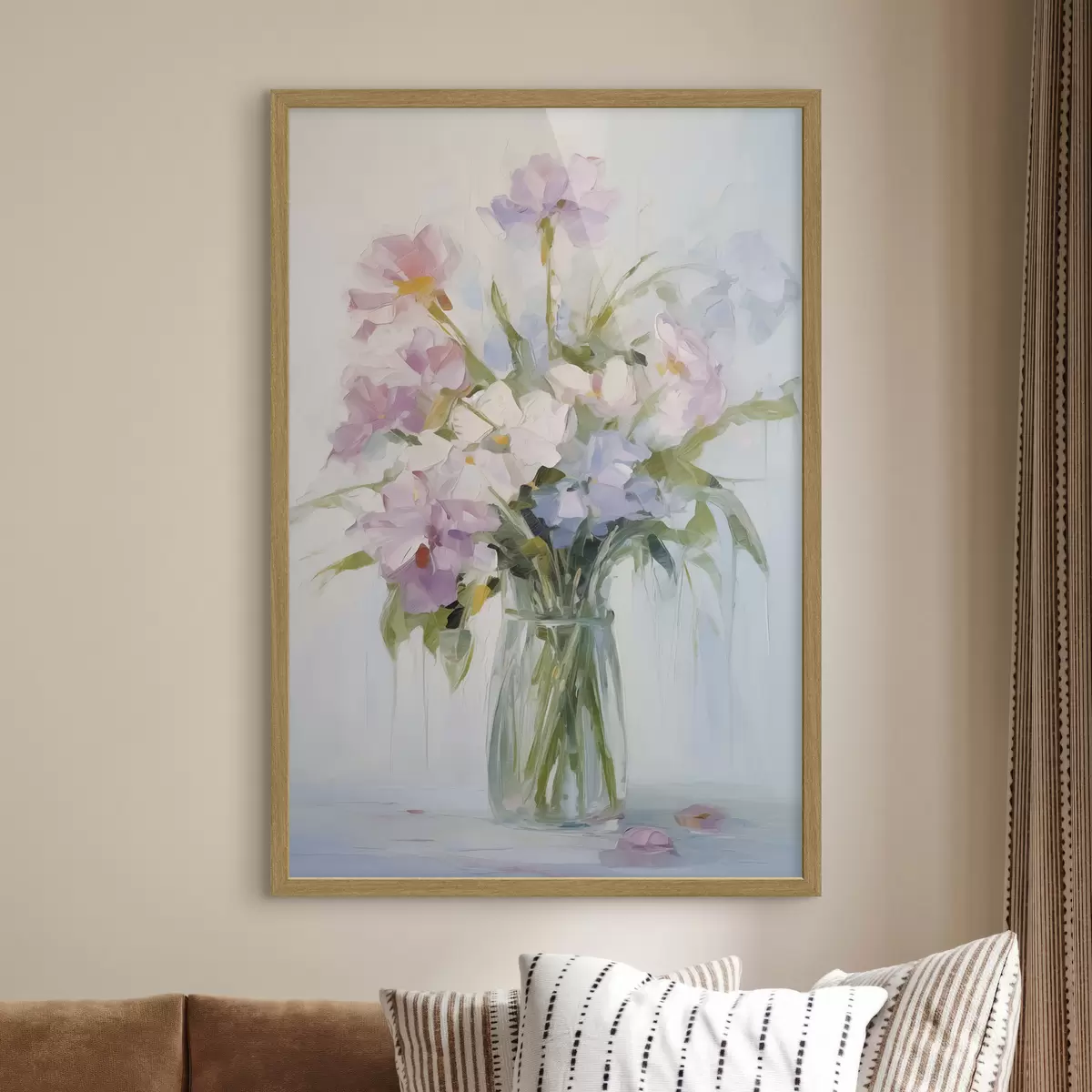 Poster Blumenstrauß in einer Vase, Nachahmung eines Gemäldes f46751