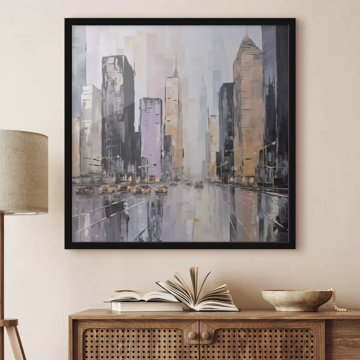 Poster Abstrakte Stadtlandschaft im Stil der Malerei f46753