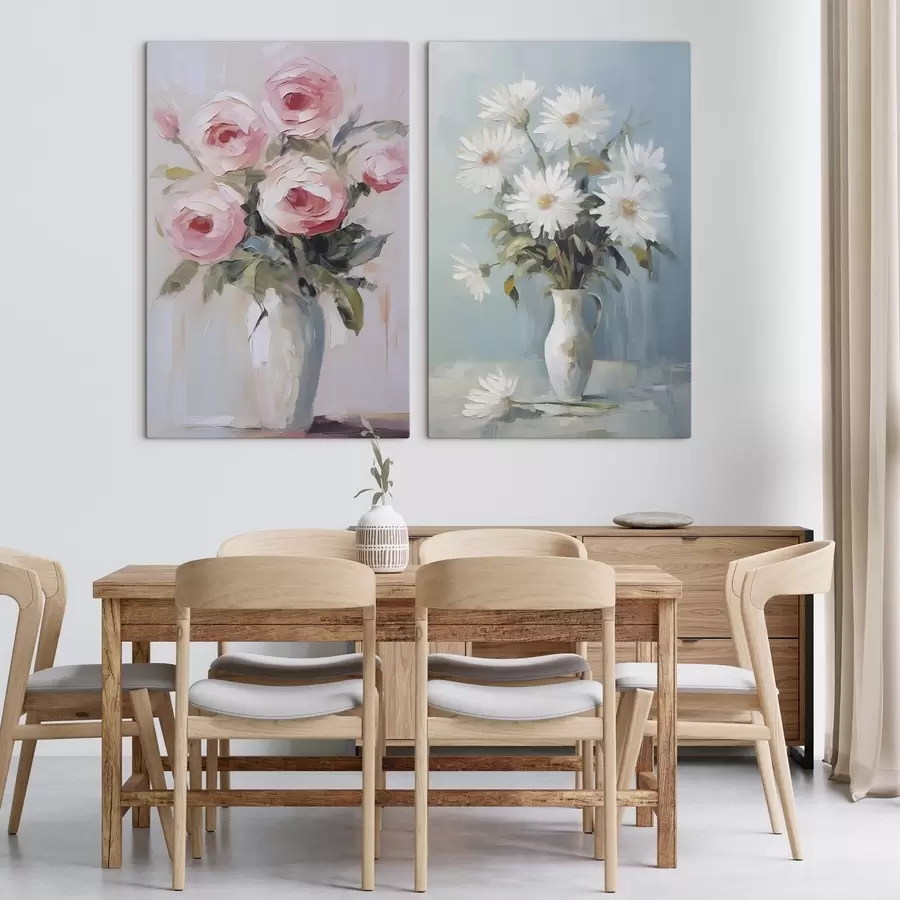 Fototapete Blumen in einer Vase – Imitationsgemälde m01027