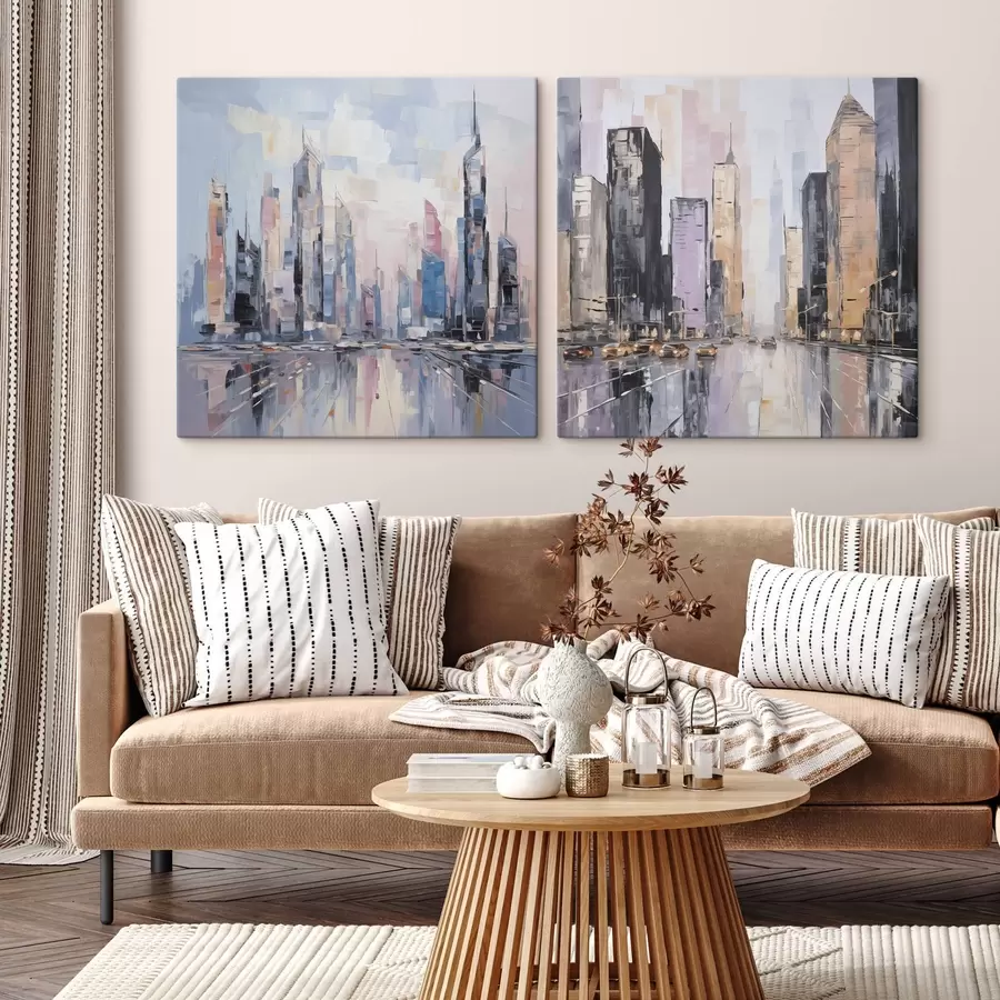 Fototapete Abstrakte Stadtimitation der Malerei m01032