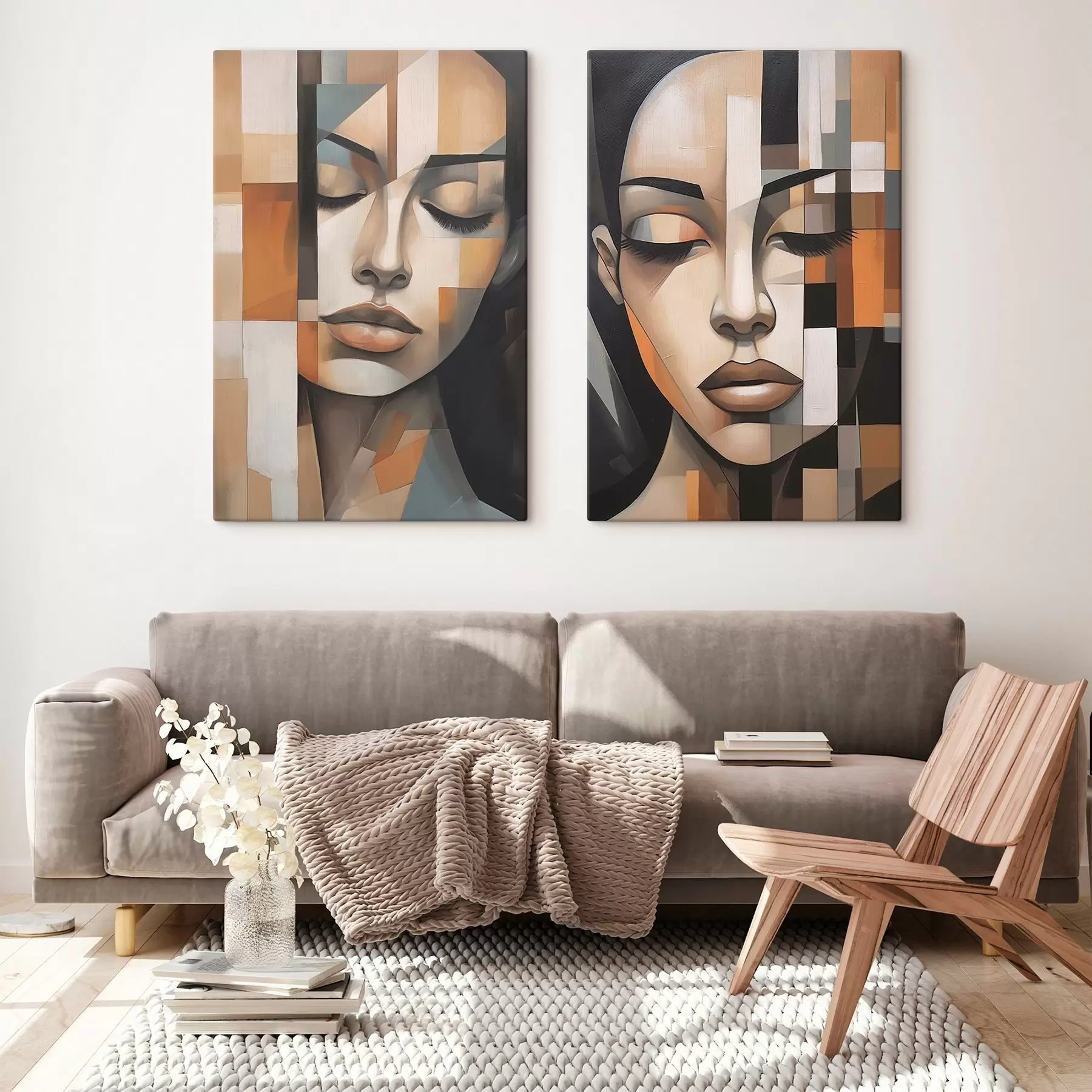 Fototapete Kubistisches Porträt einer Frau m01023