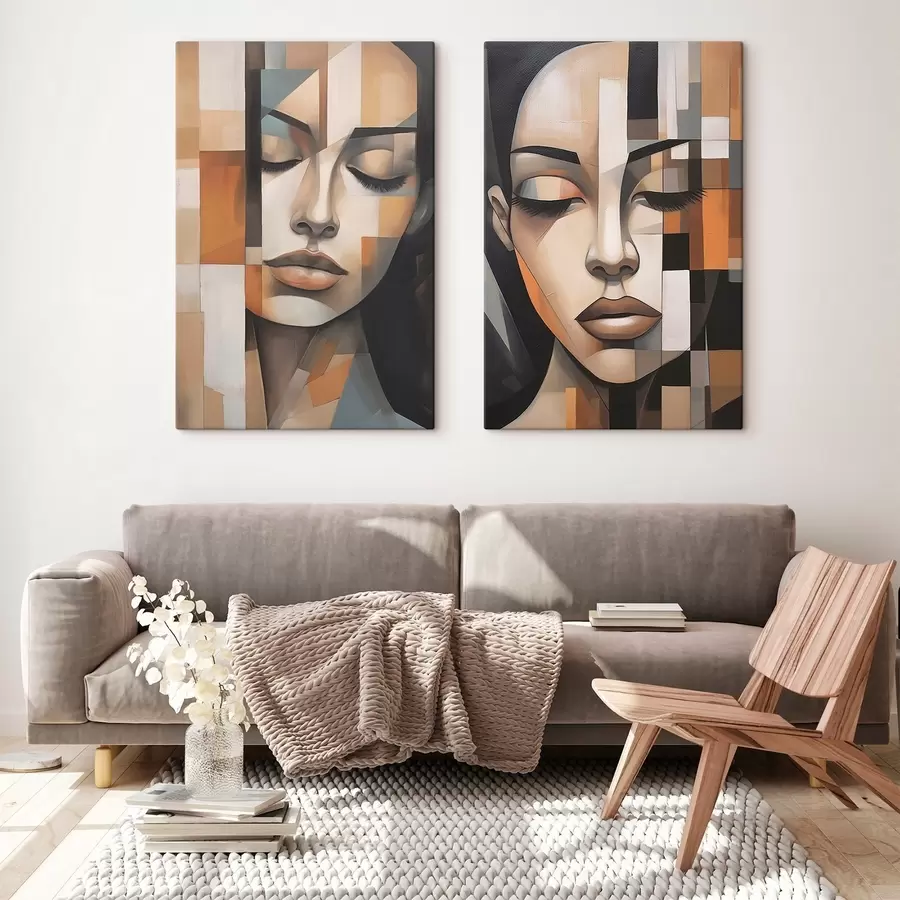 Fototapete Kubistisches Porträt einer Frau m01023