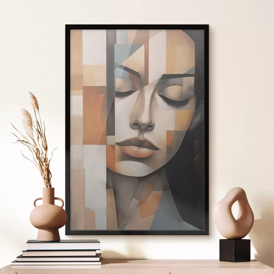 Fototapete Kubistisches Frauenporträt f46730