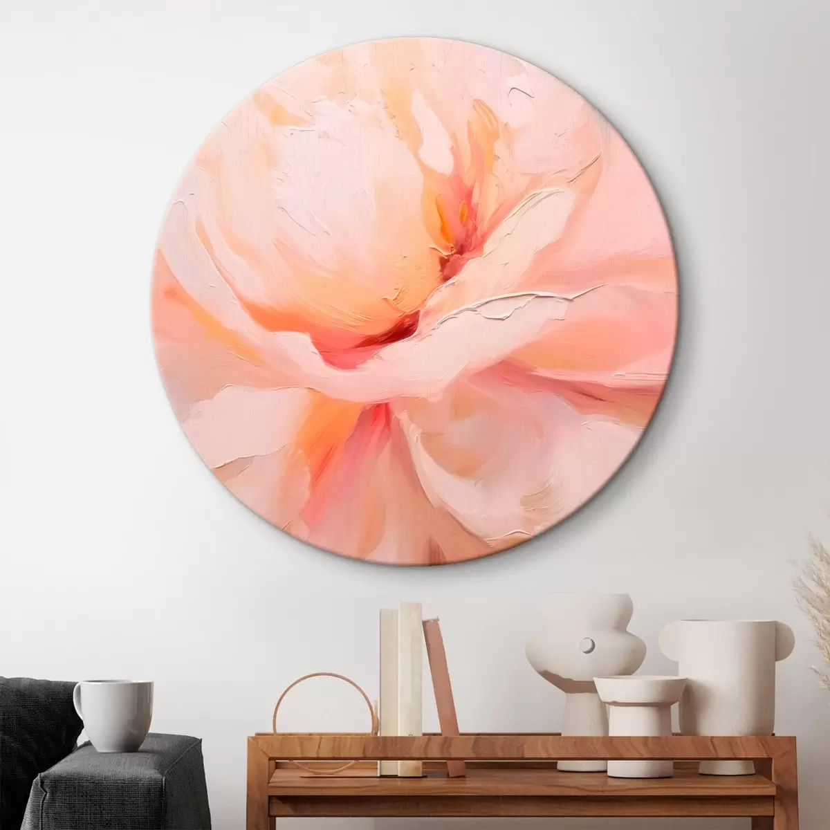 Runde Wandbilder Nahaufnahme einer rosa Blume r46723