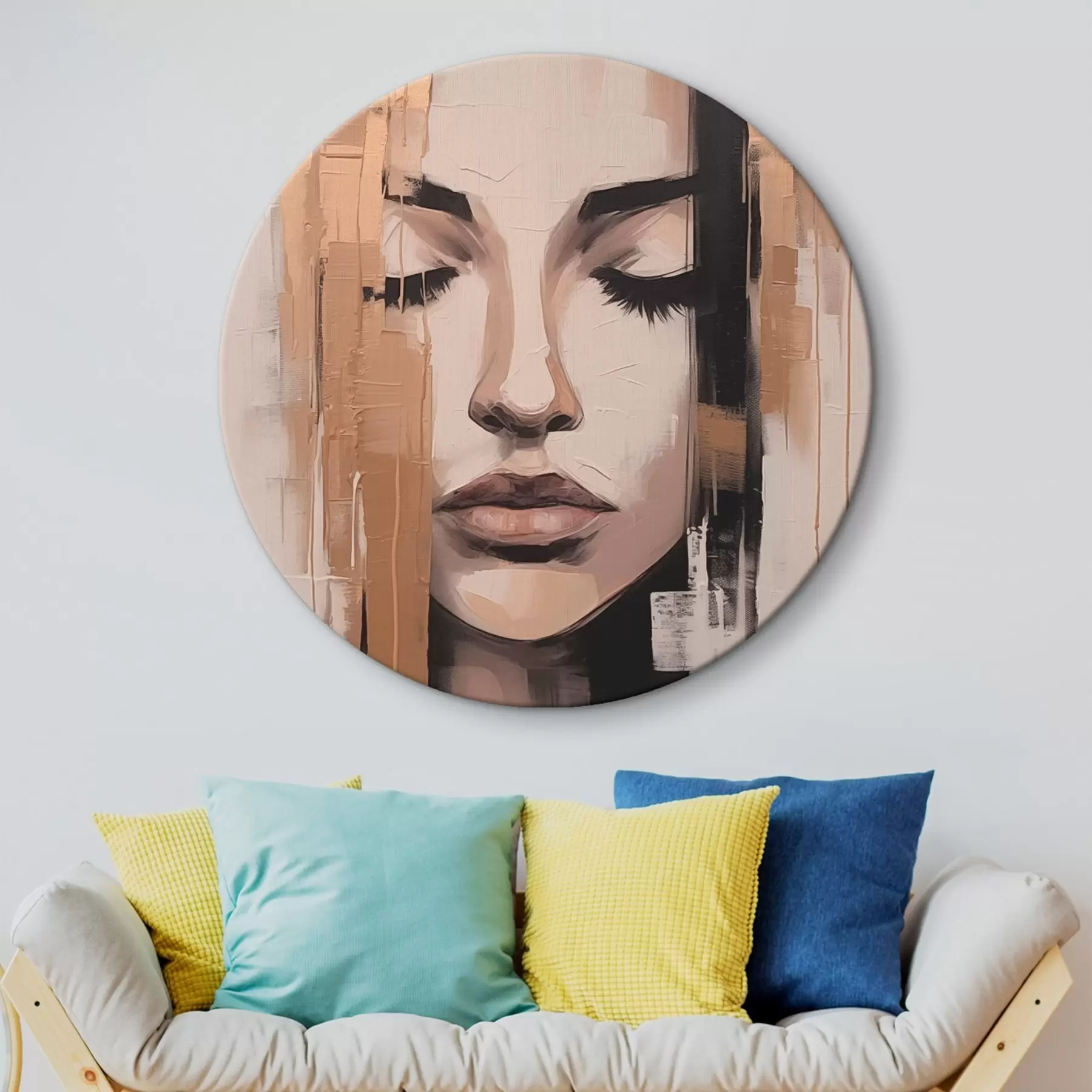 Fototapete Porträt einer Frau. Abstrakte Pinselstriche r46733