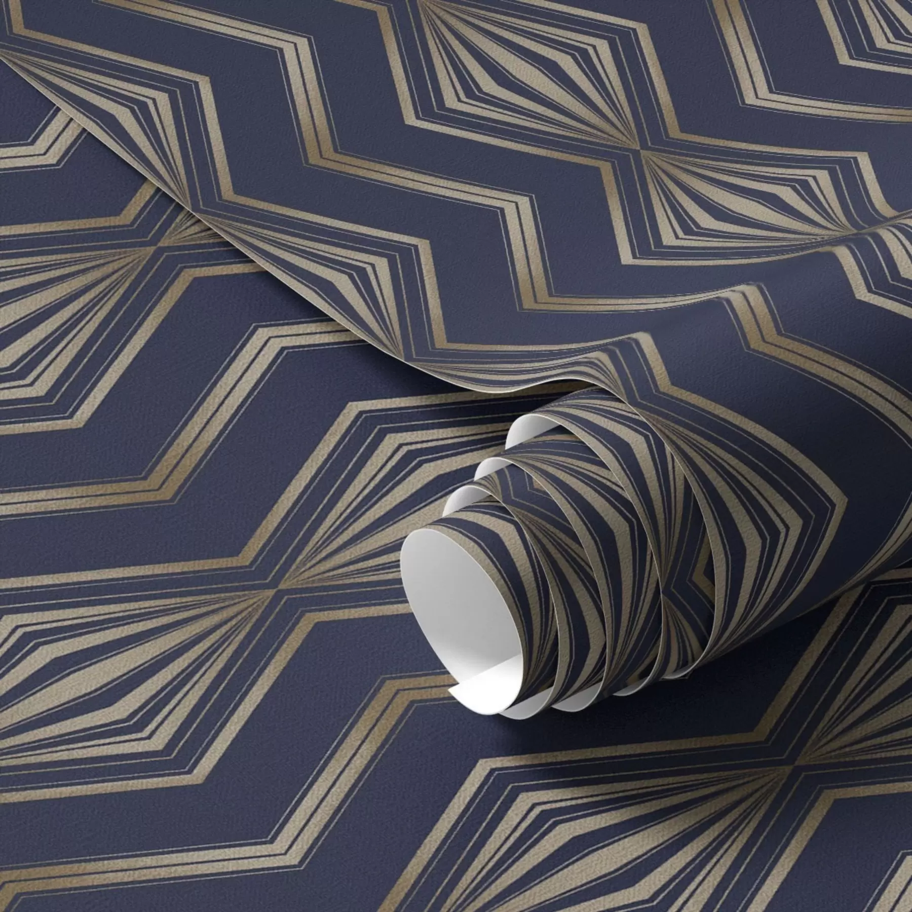 Fototapete Dunkelblaues geometrisches Rautenmuster a00973