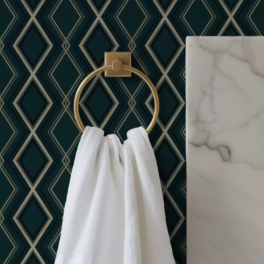 Fototapete Dunkler blaugrüner Hintergrund mit sich wiederholendem Rautenmuster a00975v1