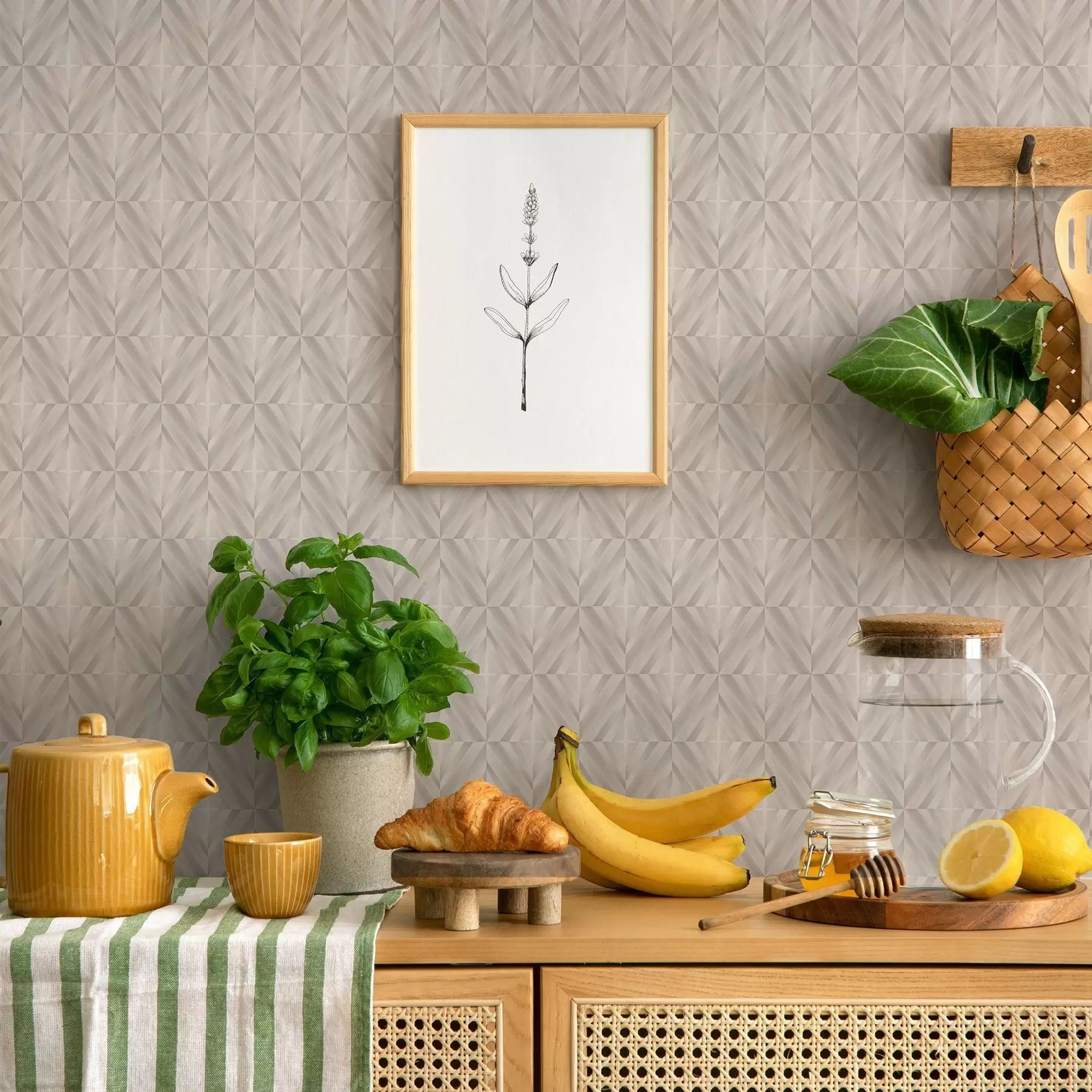 Fototapete Helle Quadrate mit sich kreuzenden weichen diagonalen Strichen a00984