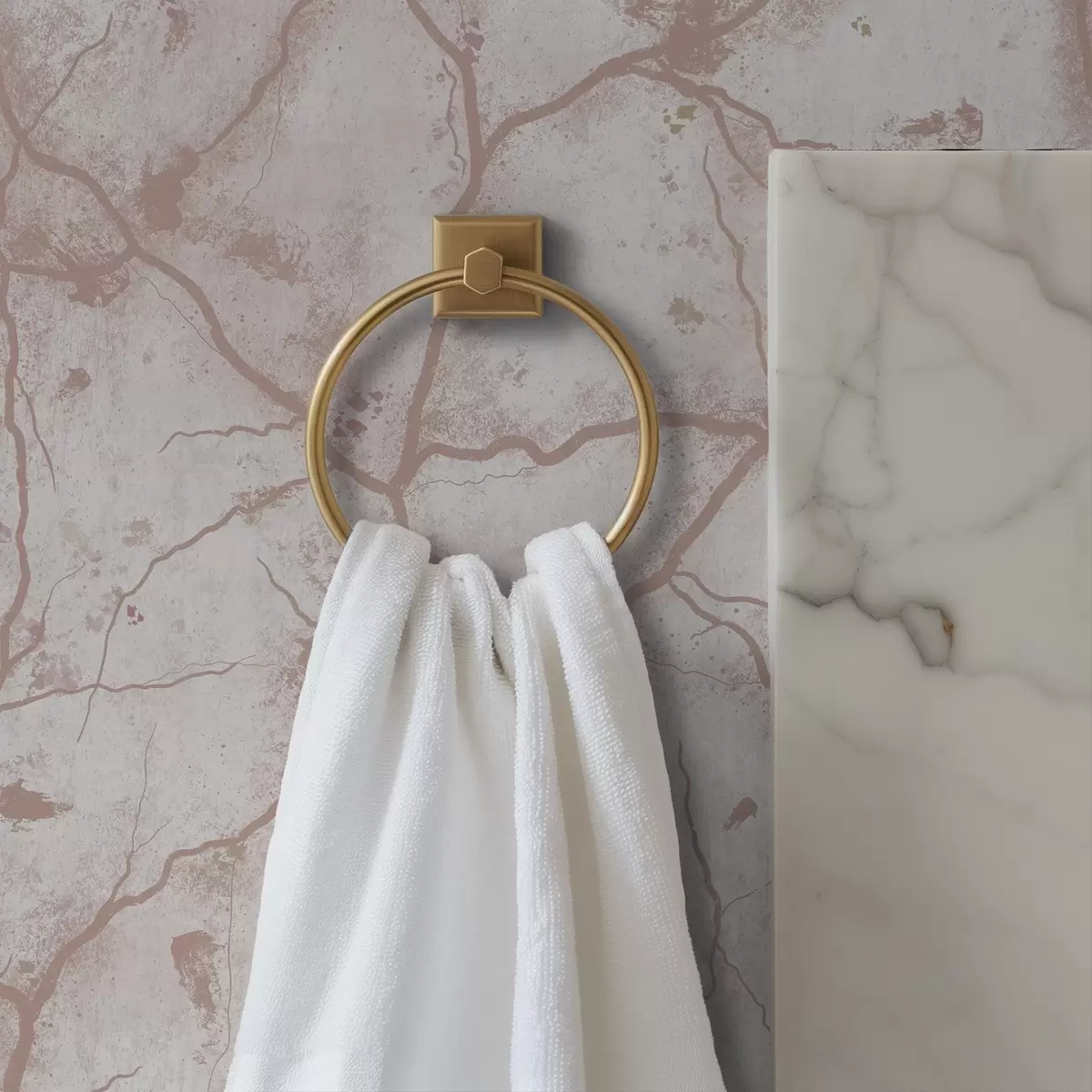 Tapete Leichtbeton mit einem Netz aus rosa Rissen und Flecken a00987