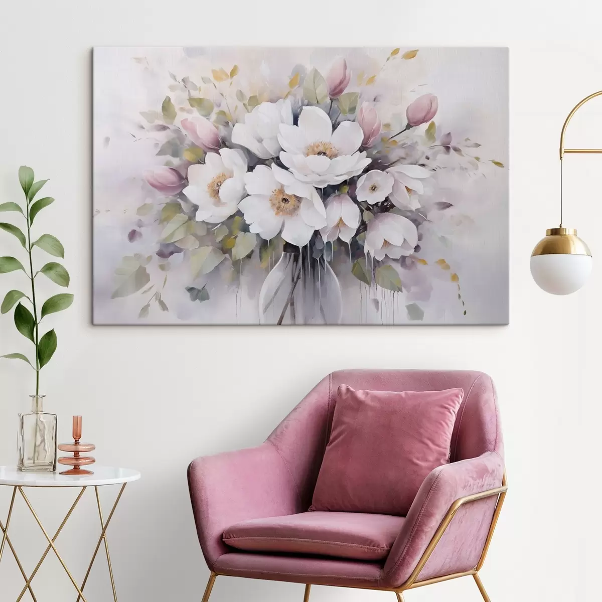 Fototapete Blumen in einer Vase – Imitationsgemälde s46763