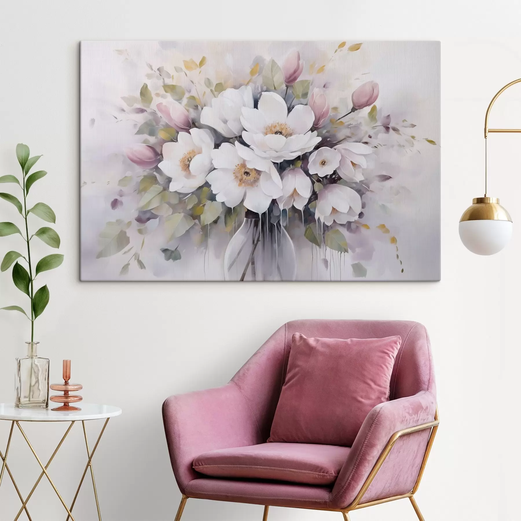 Fototapete Blumen in einer Vase – Imitationsgemälde s46763