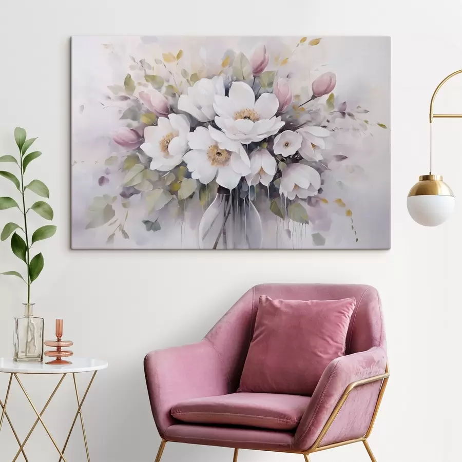 Fototapete Blumen in einer Vase – Imitationsgemälde s46763