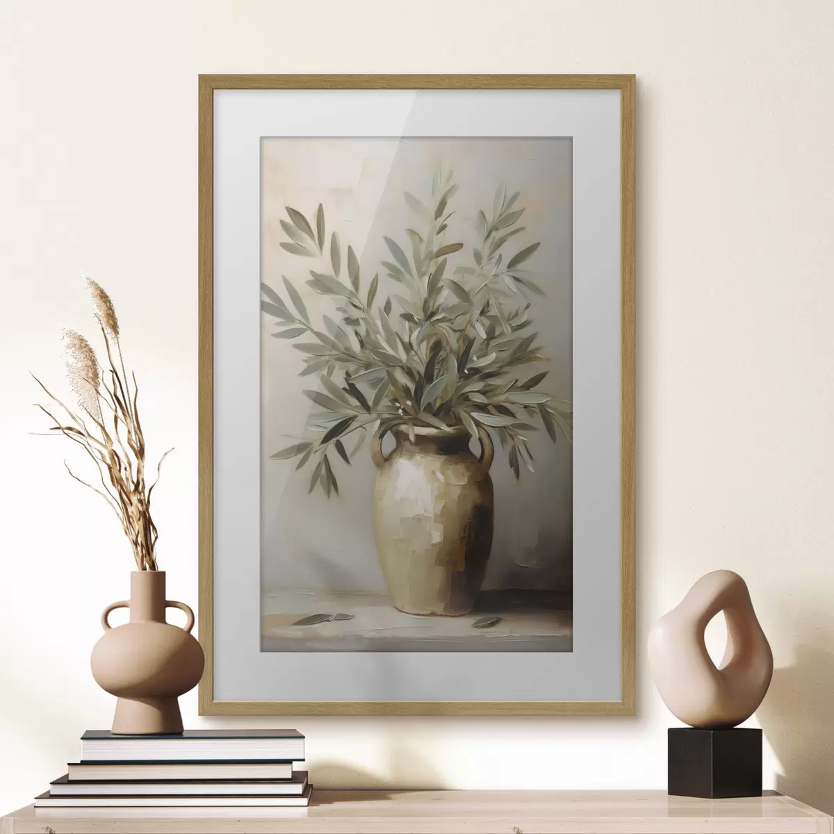 Poster Olivenzweige in einer Vase – Imitationsgemälde f46758