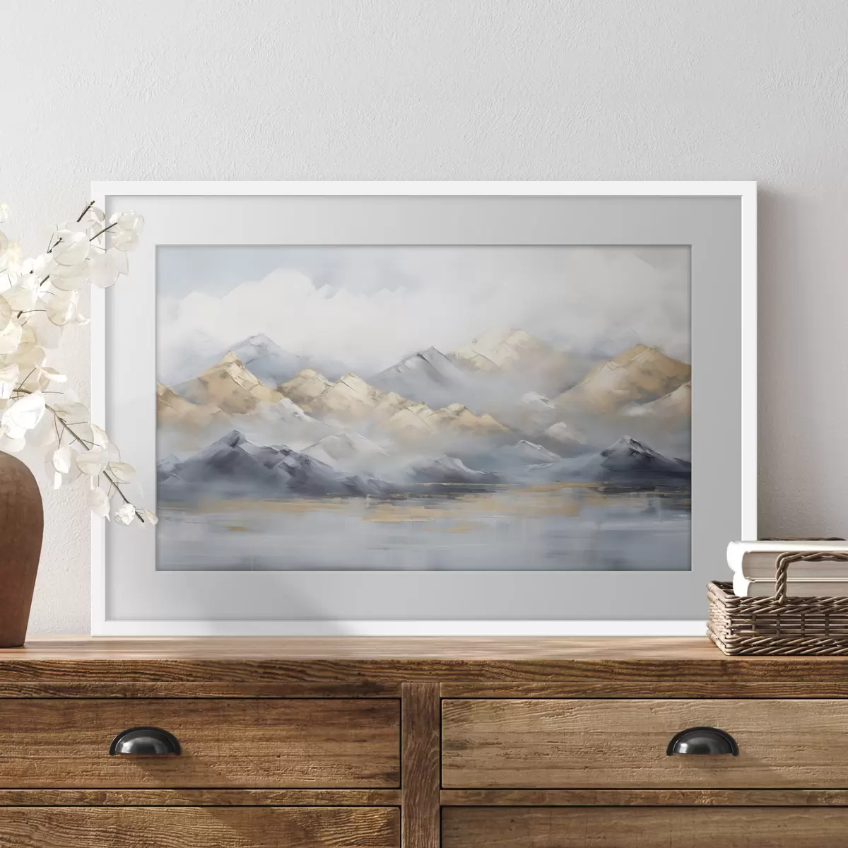 Poster Berglandschaft Nachahmung der Malerei f46765