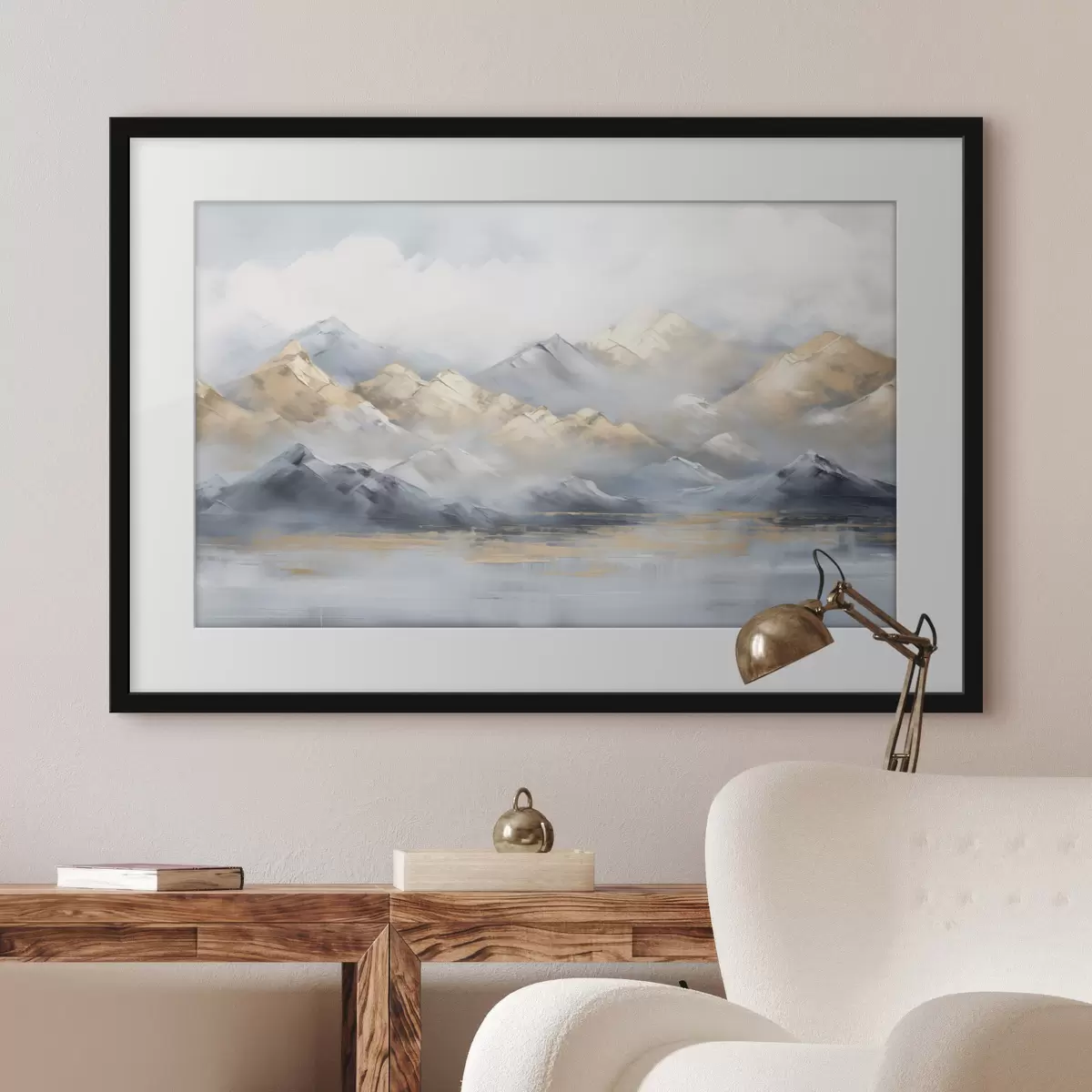 Poster Berglandschaft Nachahmung der Malerei f46765