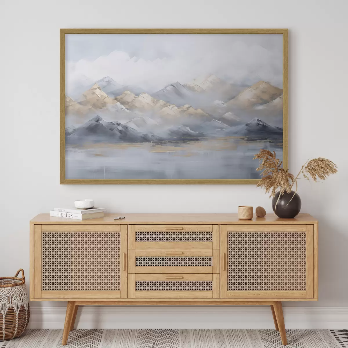 Poster Berglandschaft Nachahmung der Malerei f46765