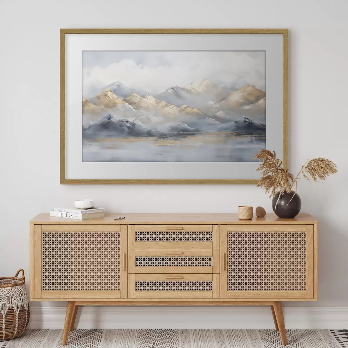 Poster Berglandschaft Nachahmung der Malerei f46765