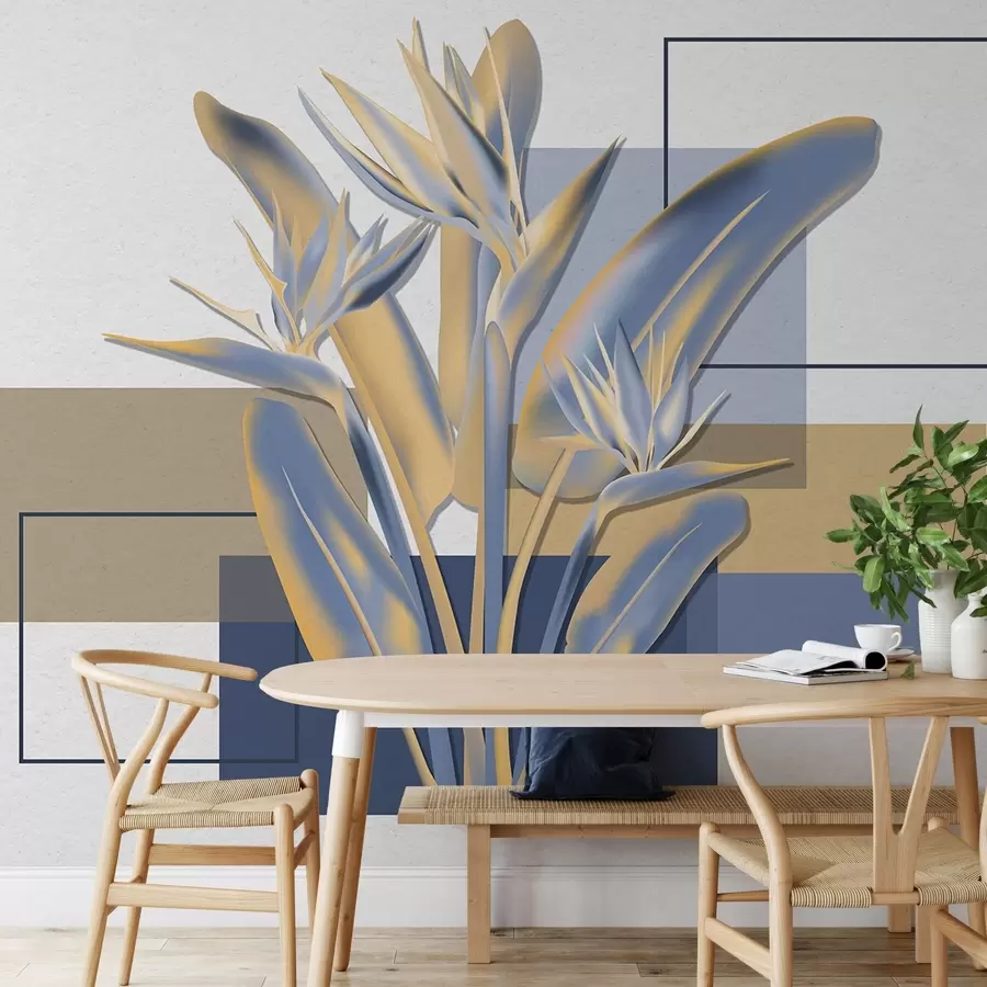 Fototapete Strelitzia und Geometria w04949v1