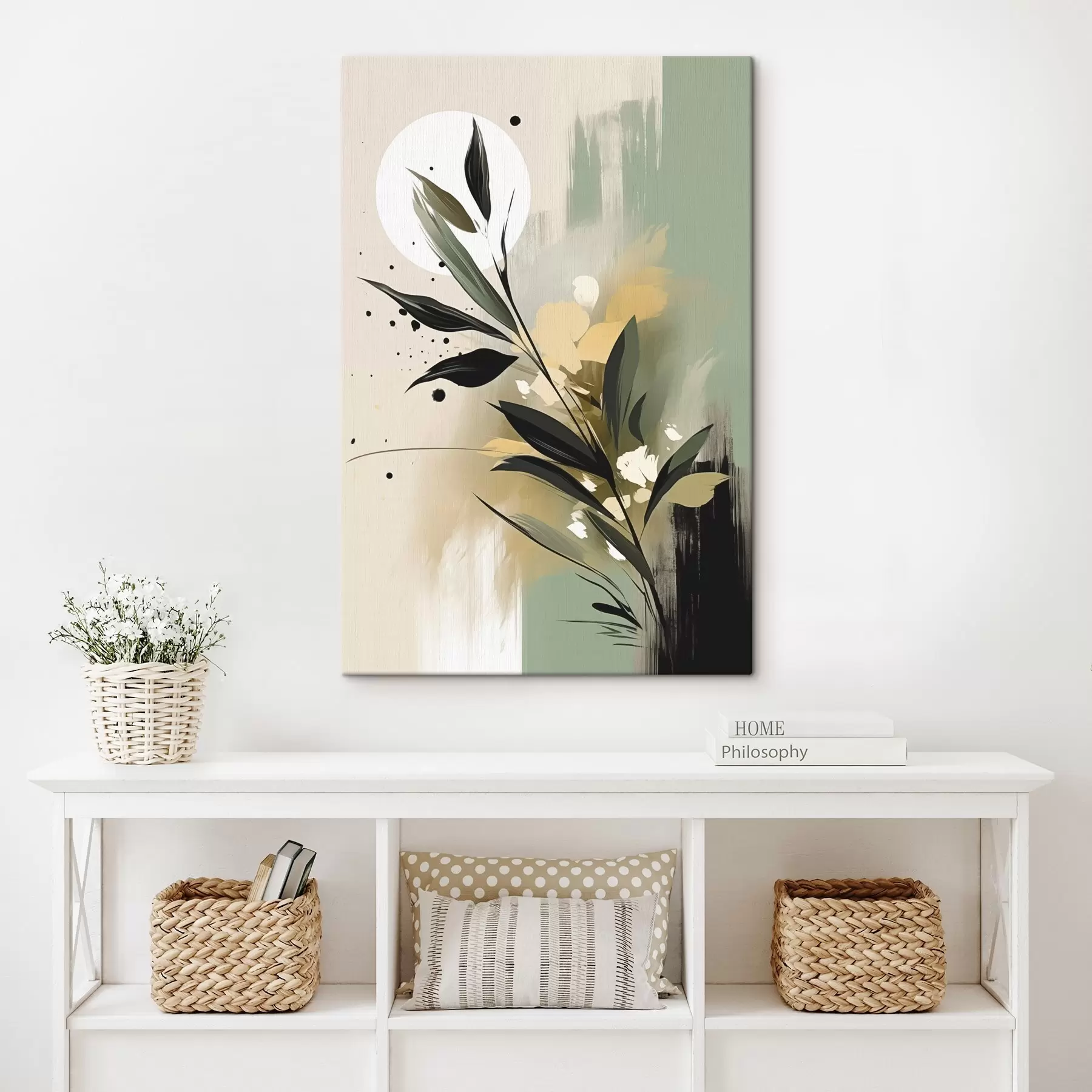 Fototapete Abstraktion mit einer Pflanze s46790