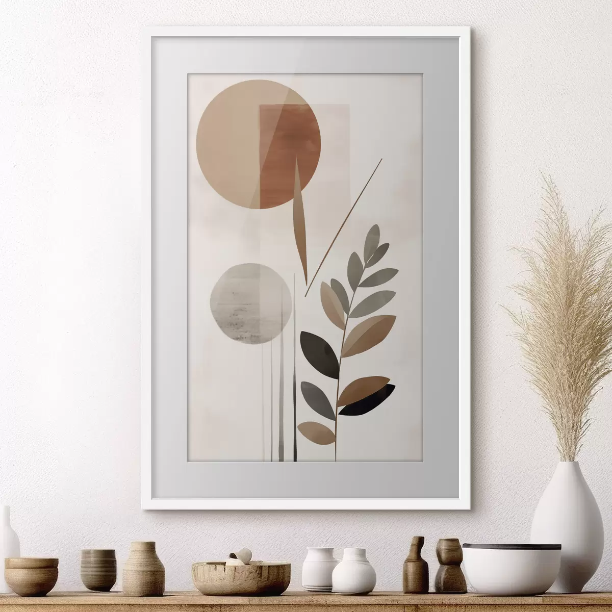 Poster Abstraktion mit einer Pflanze f46781