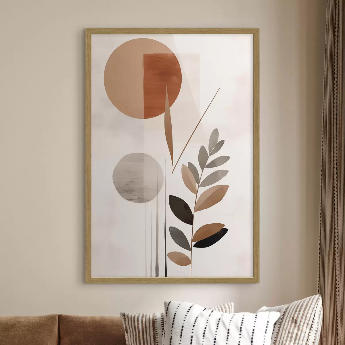 Poster Abstraktion mit einer Pflanze f46781