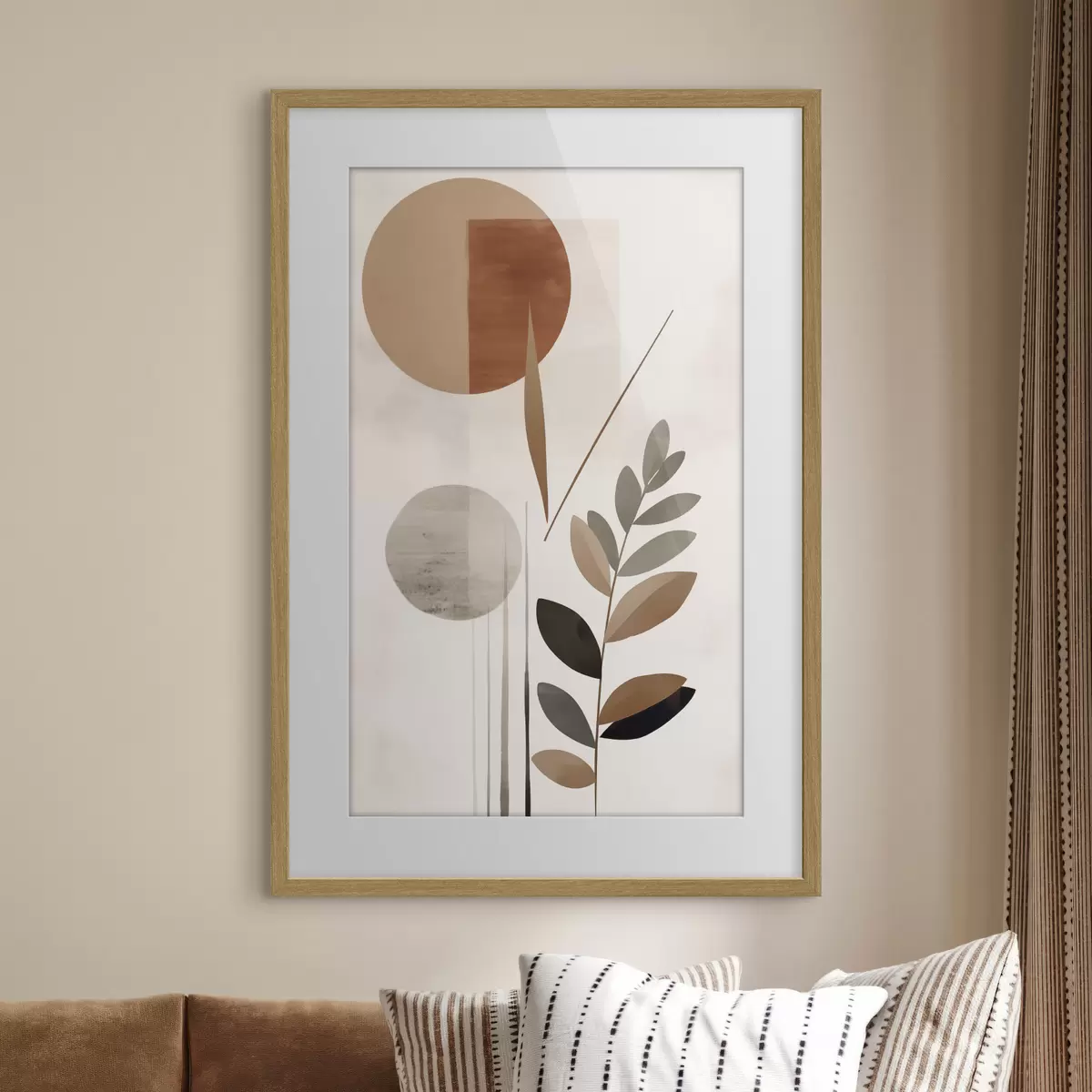 Poster Abstraktion mit einer Pflanze f46781