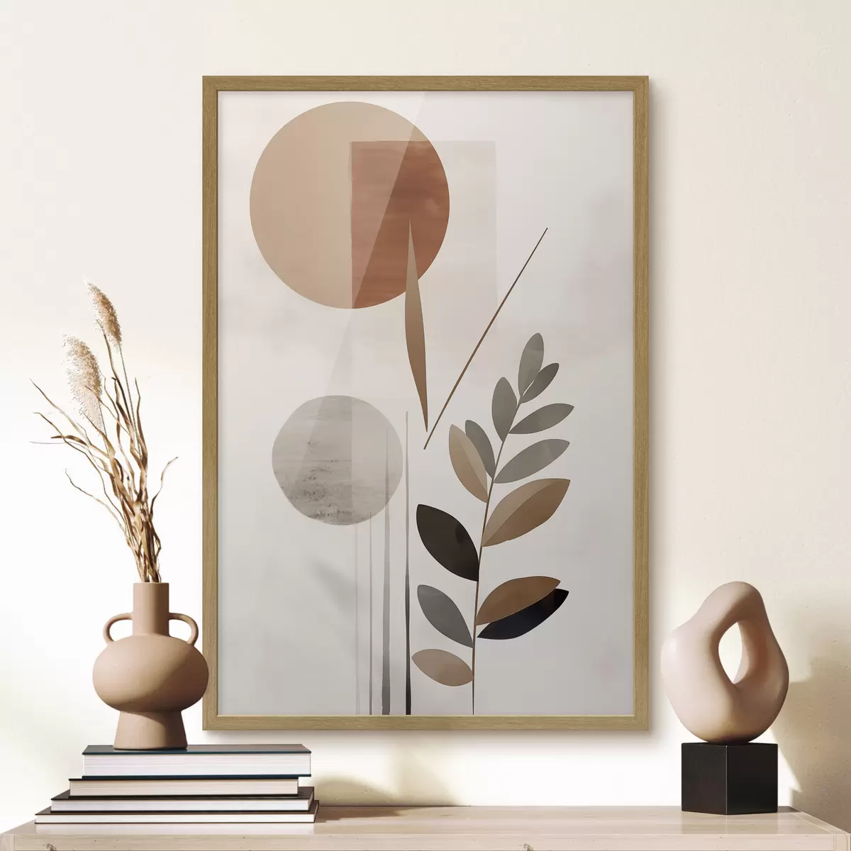 Poster Abstraktion mit einer Pflanze f46781