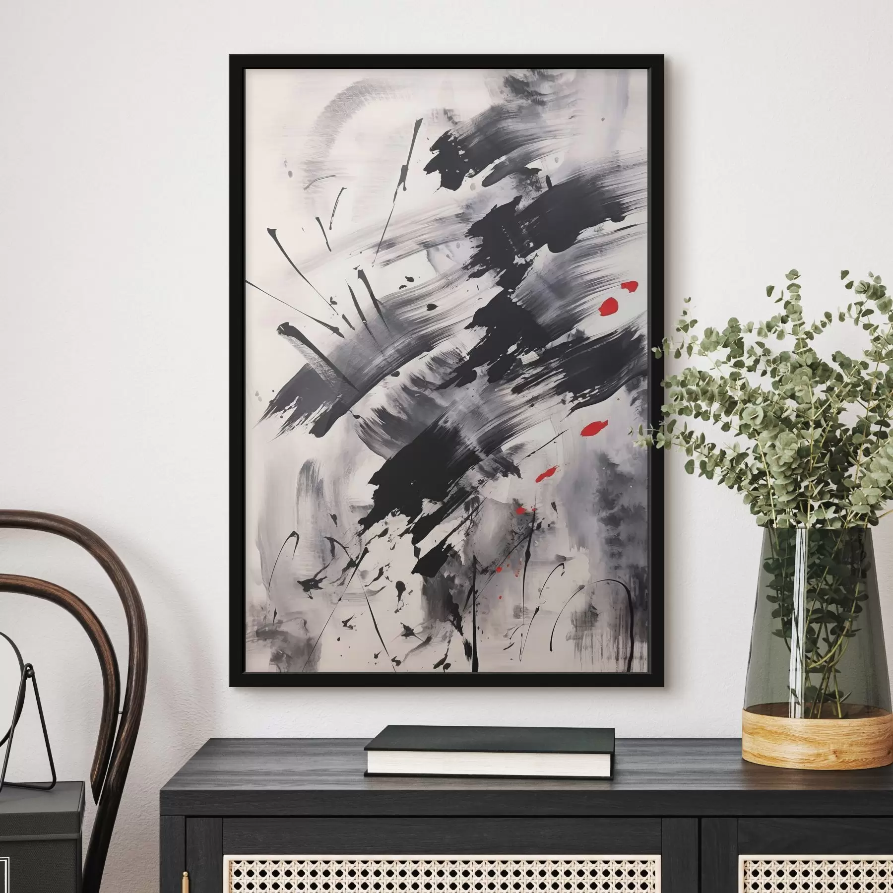 Fototapete Abstraktion mit Imitation von Spritzern und Pinselstrichen f46783