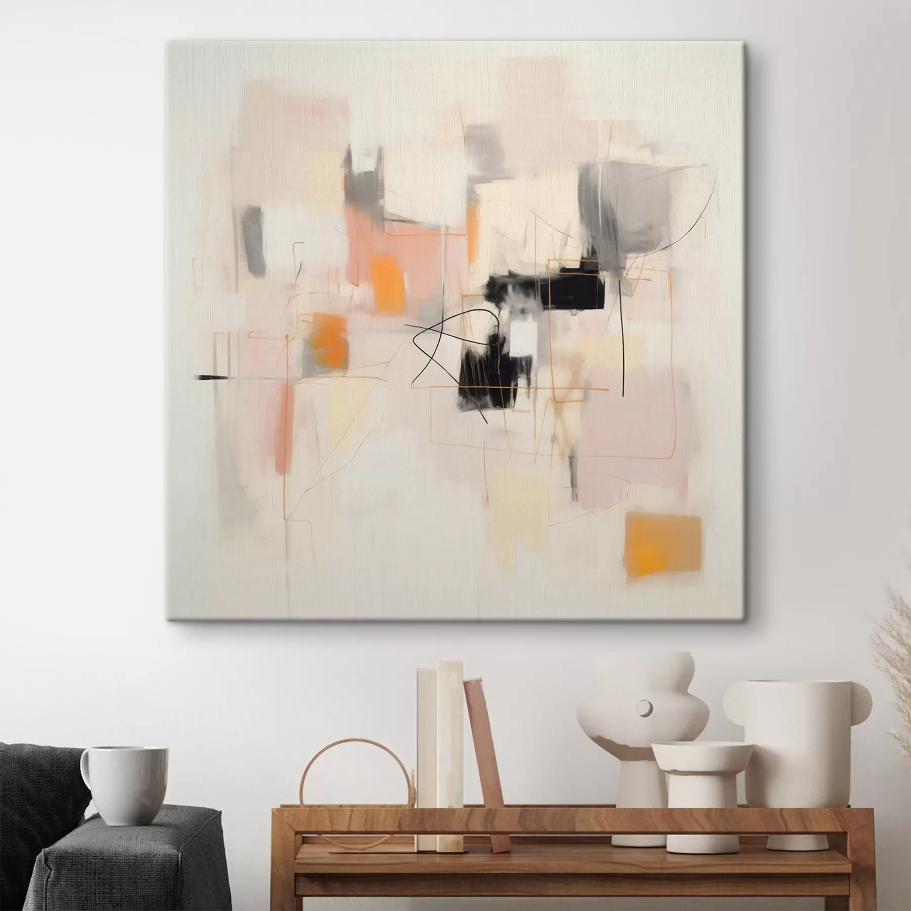 Fototapete Minimalistische Abstraktion mit sanften Farben s46638