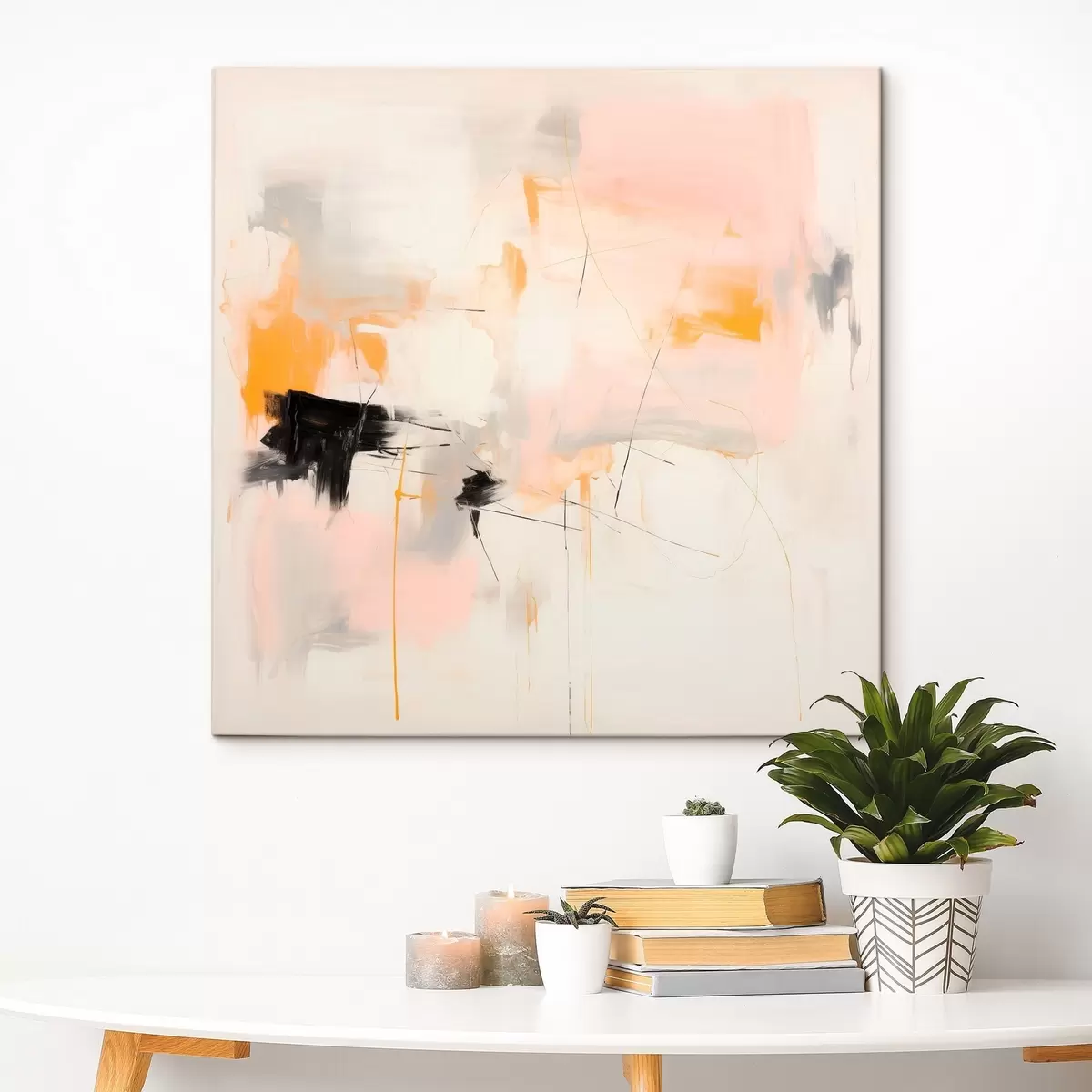 Fototapete Verschwommene Formen und dynamische Striche in einem gestischen Stil s46639