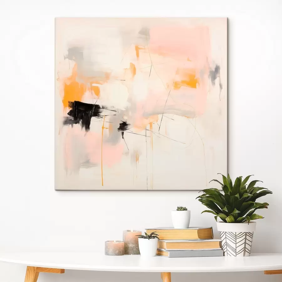 Fototapete Verschwommene Formen und dynamische Striche in einem gestischen Stil s46639