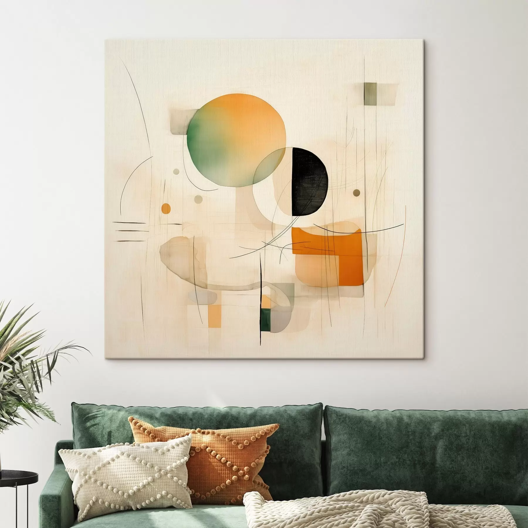 Fototapete Geometrische Akzente in einer sanften Farbpalette im modernen, minimalistischen Stil s46640