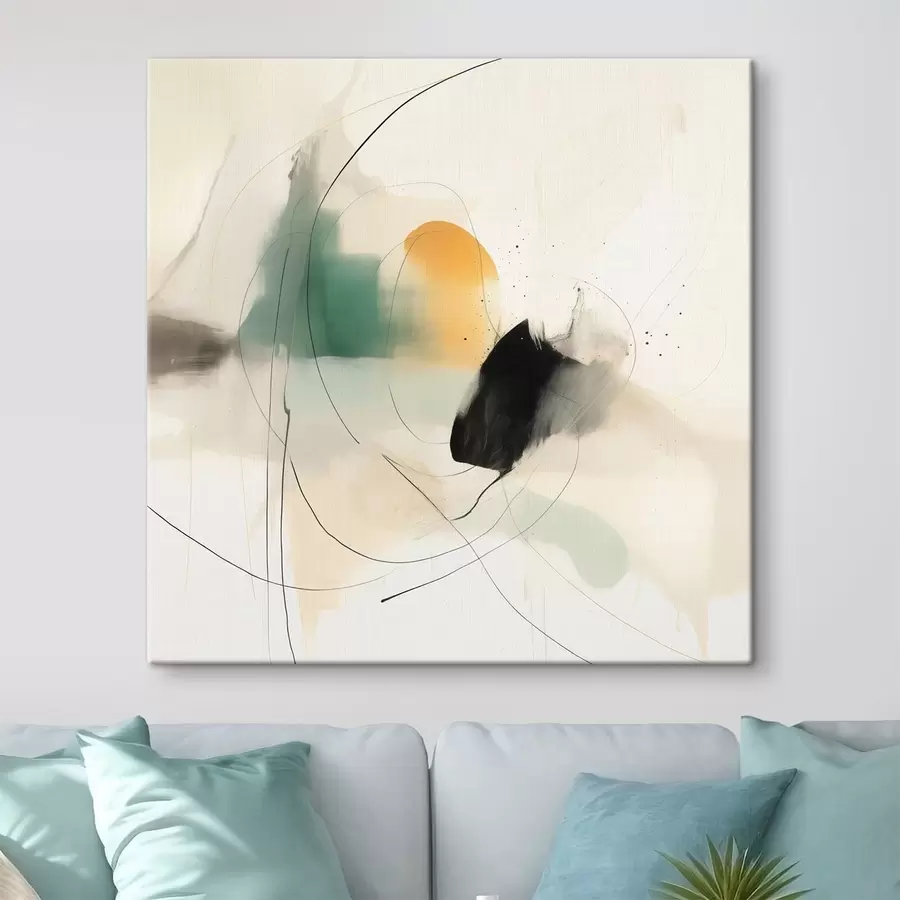 Fototapete Weiche Dynamik von Farben und Linien in einem luftigen abstrakten Stil s46641