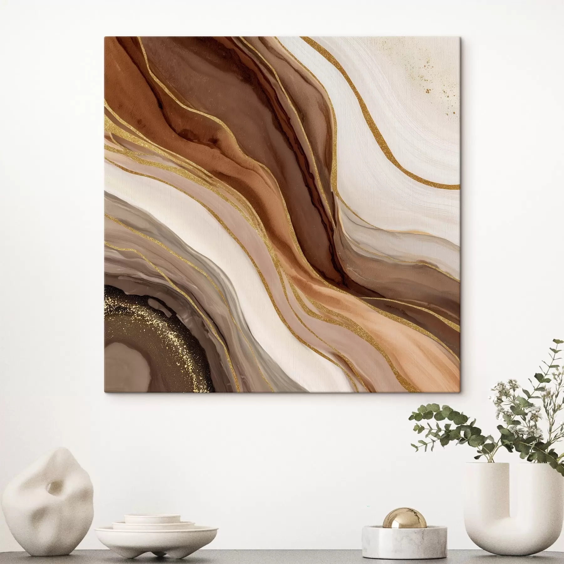 Fototapete Steinzusammensetzung in Holztönen s46642