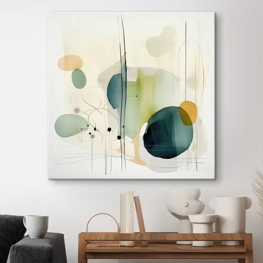 Fototapete Künstlerische Geometrie in sanften Farbtönen s46649