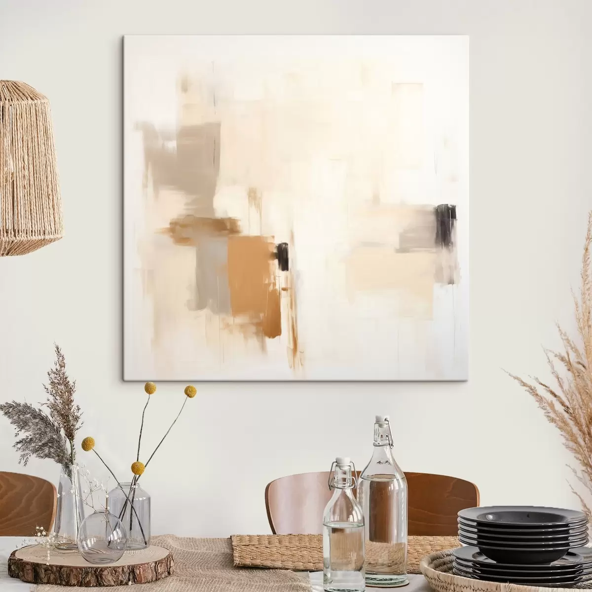 Fototapete Abstraktion mit verschwommenen Formen in ruhigen Farbtönen s46655