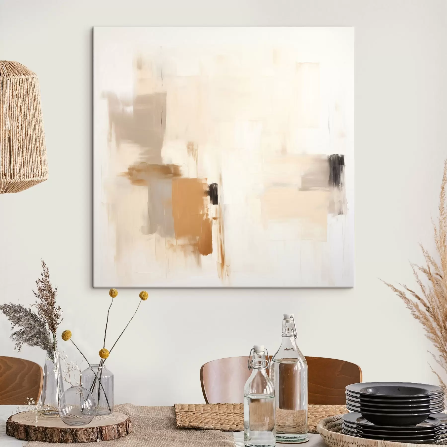 Fototapete Abstraktion mit verschwommenen Formen in ruhigen Farbtönen s46655